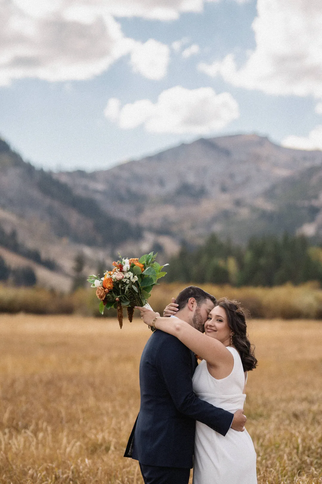First Look Portraits at Palisades Tahoe in Lake Tahoe by Wade Snider wedding photographer